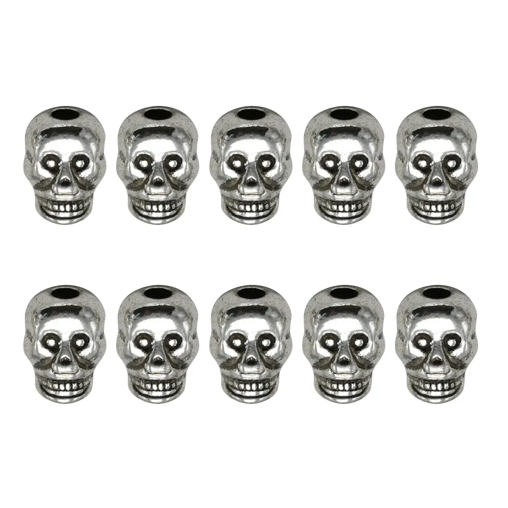 

100Pcs Skull Bead Alloy Pendants Charms DIY Jewelry Making Accessories Silver Necklace Bracelet Alloy Pendant Charm
