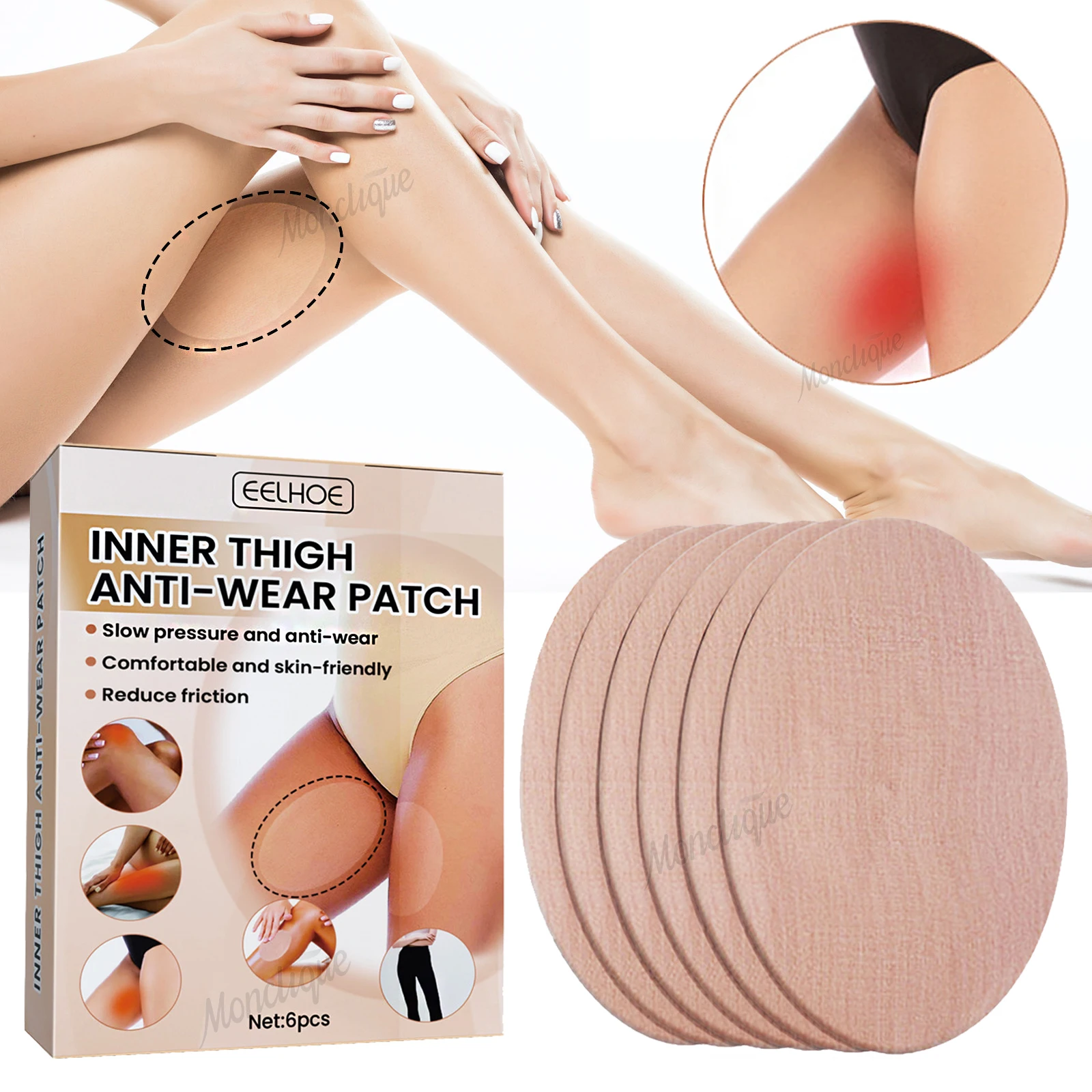 6/12/18/24 PCS Invisible No Trace Anti-wear Sticker Anti-Friction Thigh Tape Non-woven Tapes Disposable Anti-scratch Thigh Patch