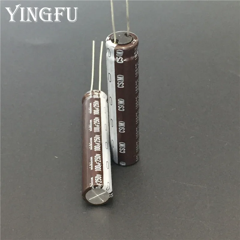 5pcs/50pcs 100uF 250V NICHICON CS Series 10x50mm High Ripple Current High Reliability 250V100uF Aluminum Electrolytic capacitor