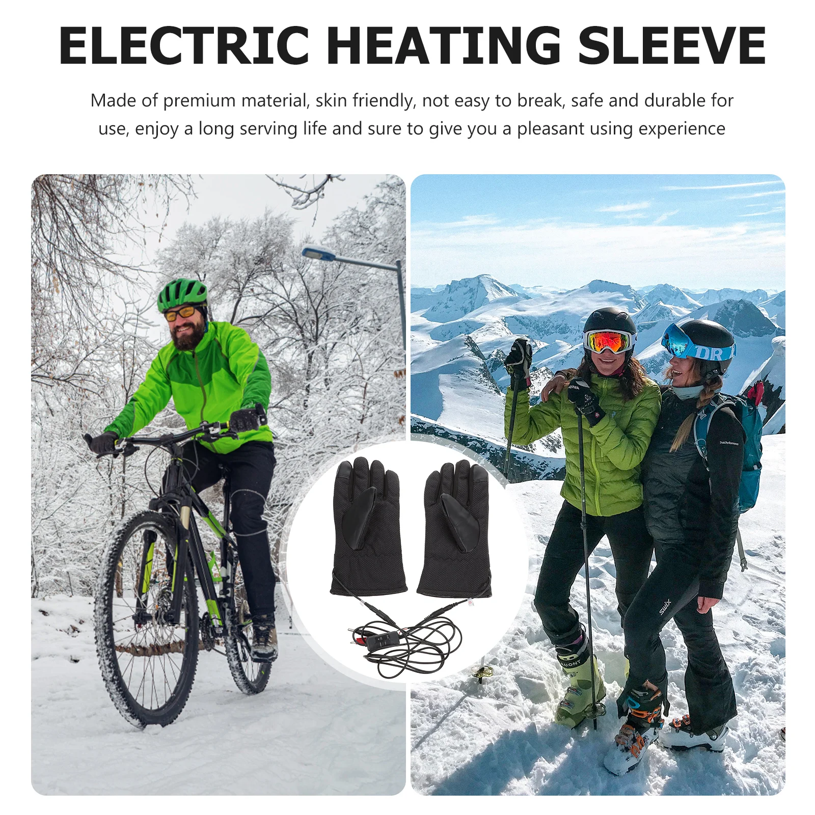 

Warm Winter Gloves Temperature Adjusting Set Rechargeable Hand Warmer Driving Heated