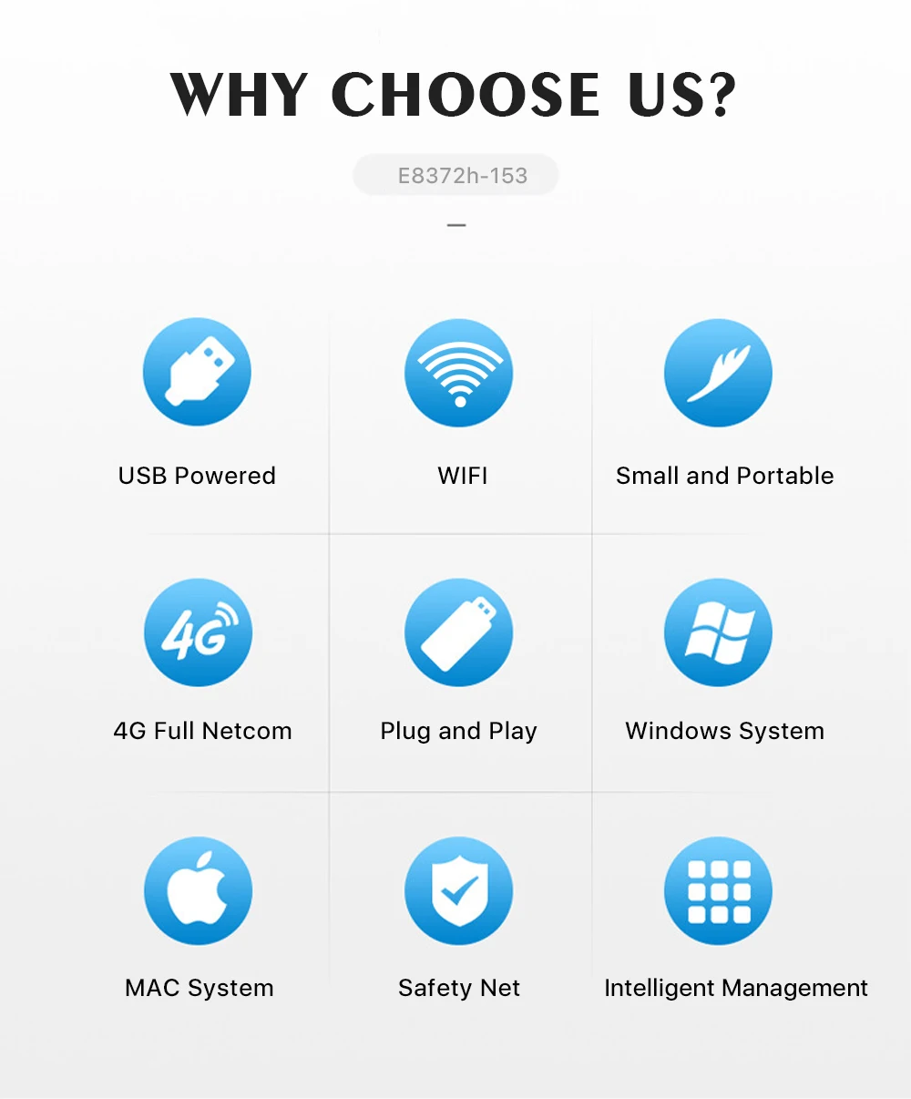 4G Wireless Router E8372-153 E8372h-517 Lte Usb Dongle usb modem Support Wifi Sharing Usb Router