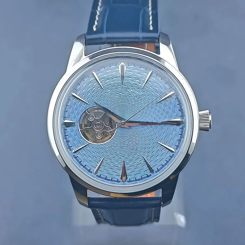 NH38 movement silver shiny waterproof watch case 316L stainless steel acrylic crystal Fit NH case 35 NH36 4R35A 4R36A butterf