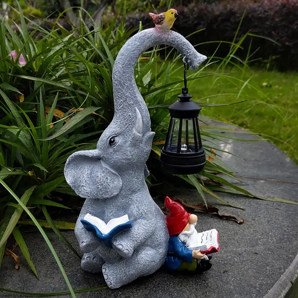 elephant-gnome-resina-reading-light-solar-powered-lanterna-impermeavel-decoracao-ao-ar-livre-escultura-estatueta