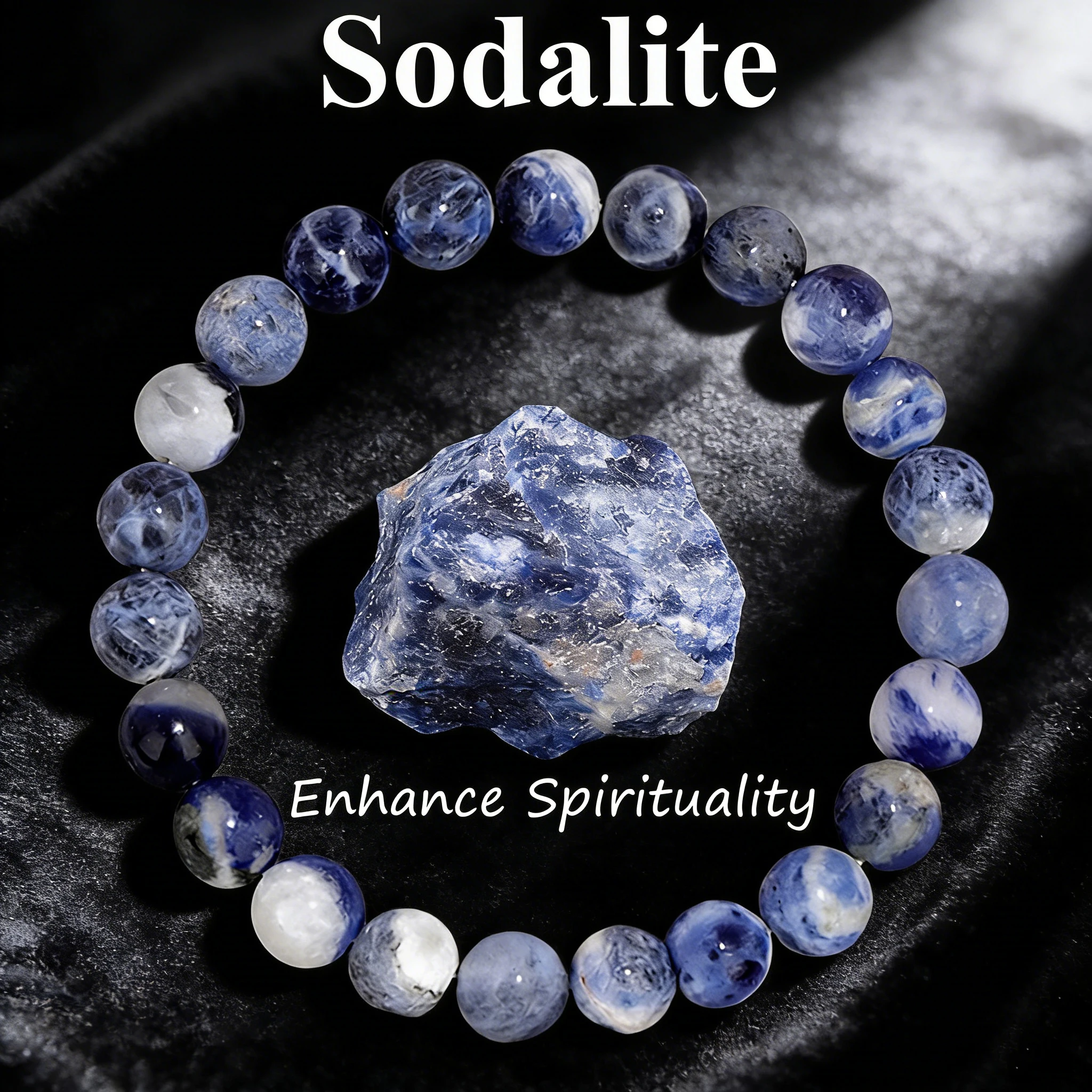 6 8 10mm Natural Stone Bracelet Sodalite Beaded Healing Crystal Bracelet for Wisdom Intuition Vitality Reiki Calm Charm Jewelry