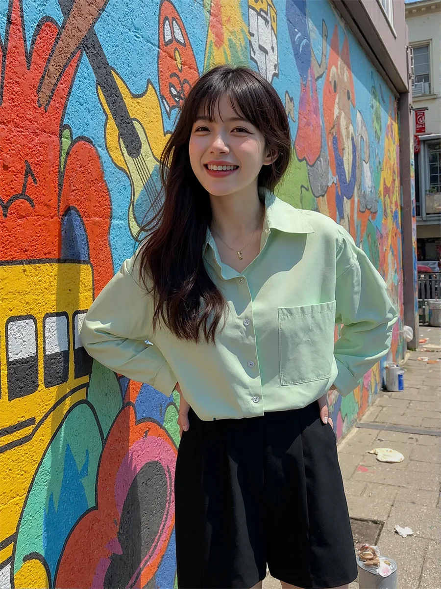 قمصان نسائية خارجية بأكمام طويلة قمصان ذات ثنيات لوحة أمامية بعقدة على شكل فيونكة ملابس عمل أنيقة للمكتب للسيدات #3