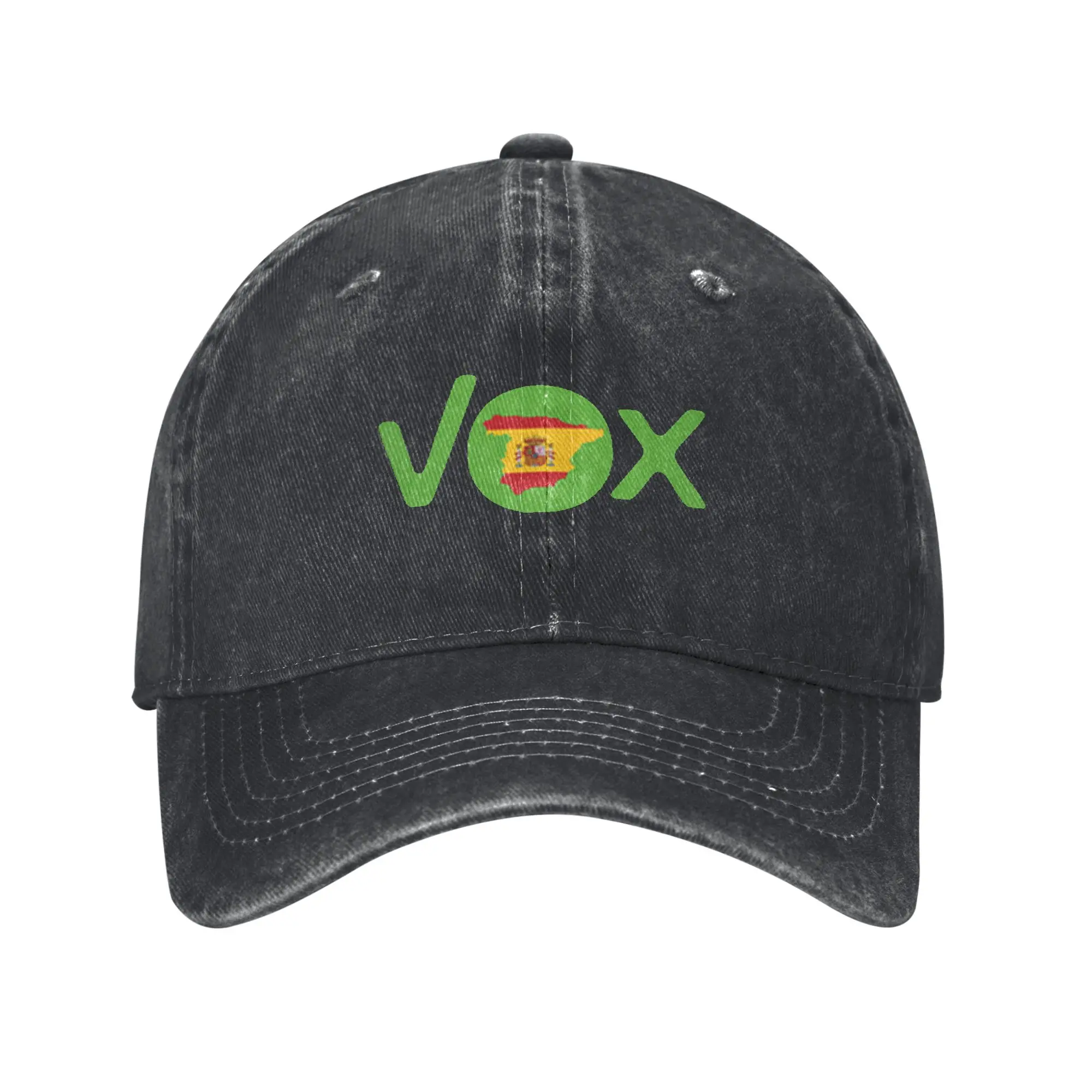2026 Vox Spain Flag Summer Retro Cowboy Washed Baseball Caps Man  Denim Activities Hats Womens Camping Trucker Cap