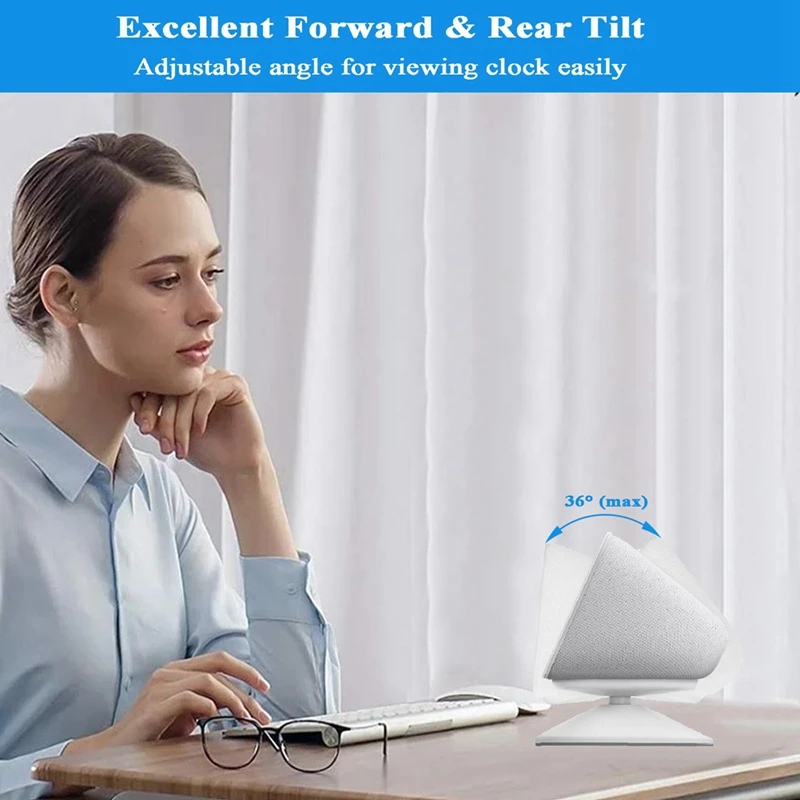 Adjustable Stand For Echo Show 5 Parts (3Rd Gen), Smart Display Magnetic Stand Mount, With 360 Degree Anti-Slip Base - White