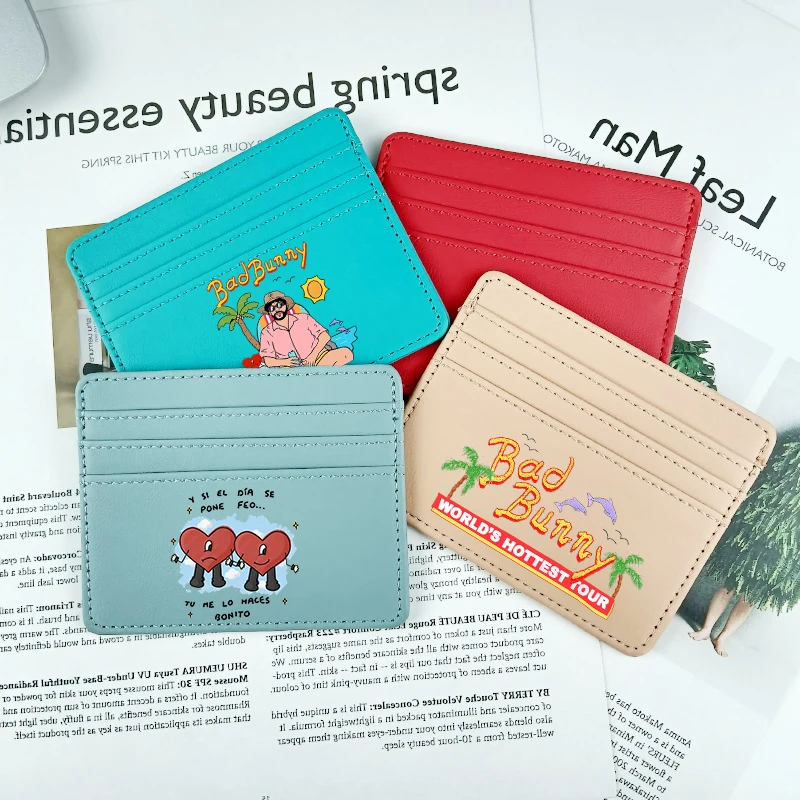 Bad Bunny New Coin Purse Anime Credit Card Holder Passport PU Wallet ID Cards Cover Case Bag Men Woman Birthday Gift NEW