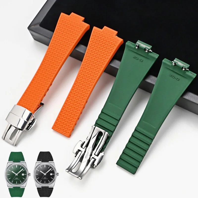 أشرطة ساعات اليد لسلسلة تيسو PRX 11 مللي متر 12 مللي متر T137.407/T137.410 سوبر بلاير فلوروروبر FKM الإفراج السريع حزام ساعة اليد سوار