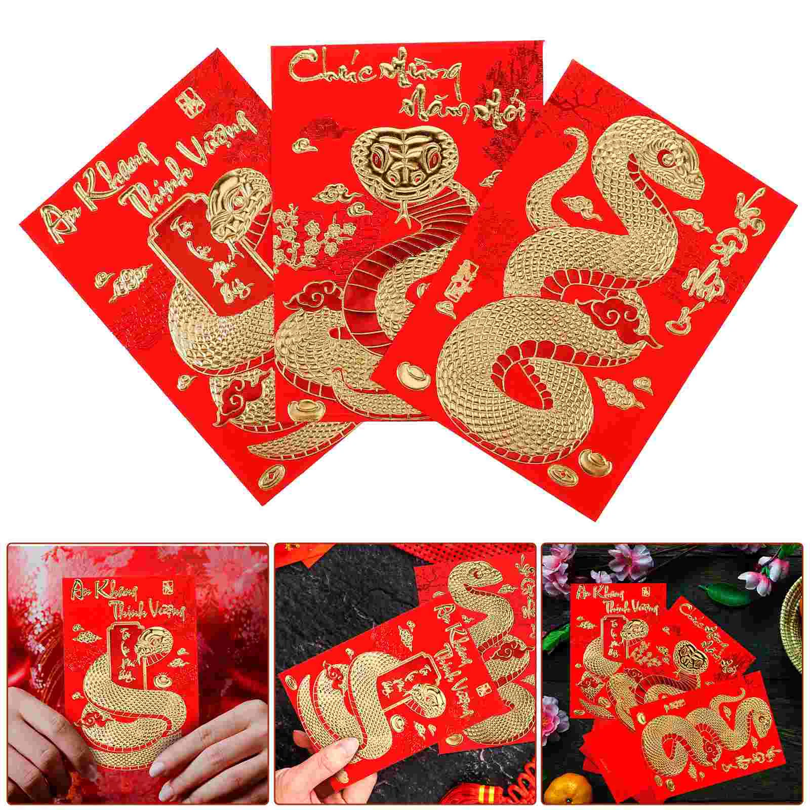 

18 Pcs Year of The Snake Spring Festival Red Envelope Vietnamese Money Pocket New Emvelopes Gift Envelopes Packet