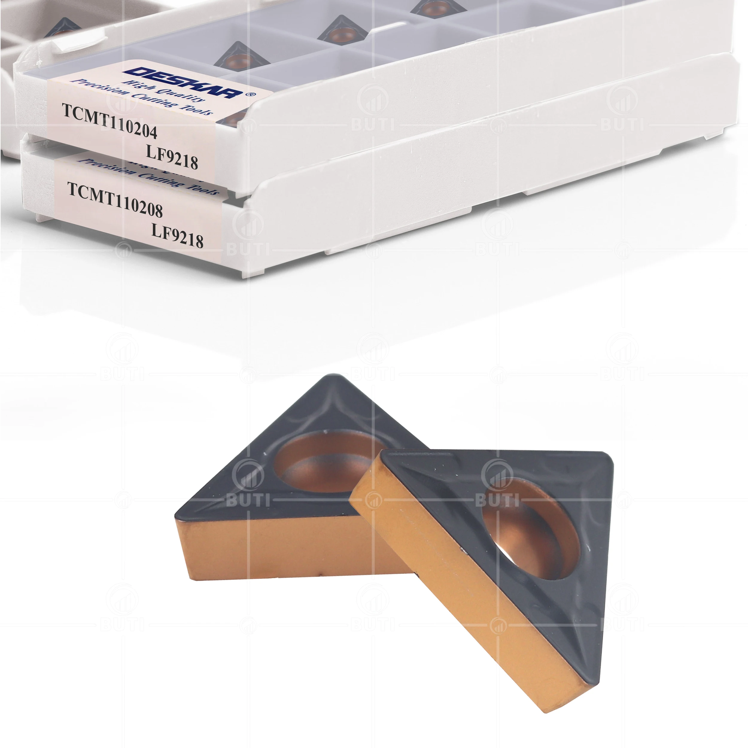 Imagem -03 - Deskar 100 Original Tcmt110204 Tcmt 110208 Lf9218 Duas Cores Cnc Torno Ferramentas Carbide Insere Ferramentas de Torneamento Peças Usadas para Aço