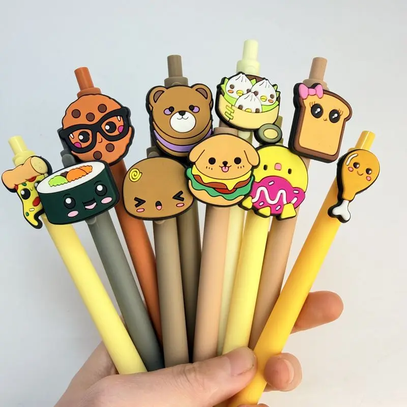 20/30pcs Creative, simple, cute, cartoon-style food-themed retractable ballpoint pen Campus Design Back-to-School Season Funny F