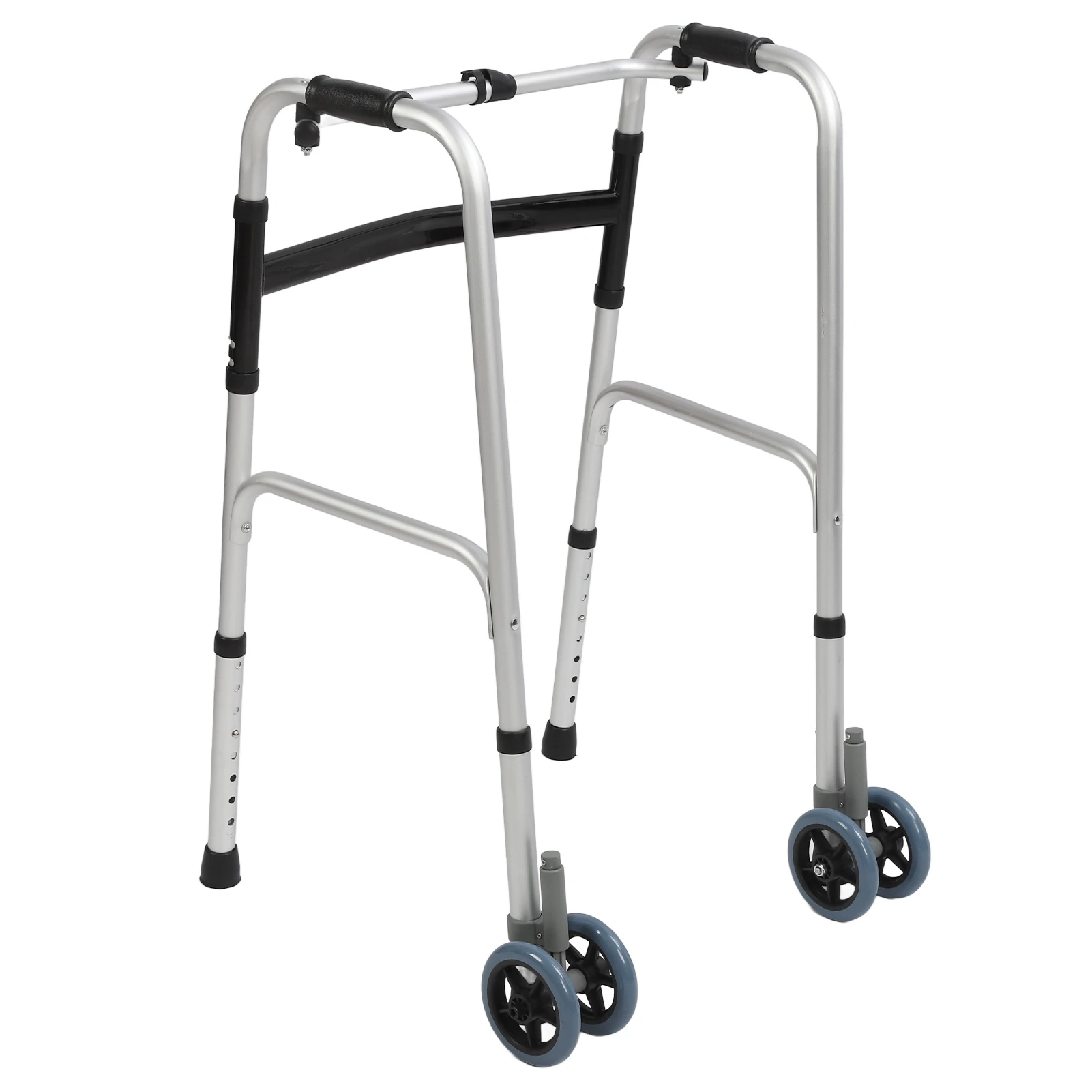 1 pair Walker Wheels Walker Wheels Adjustable Height Replacement Walker Feet Caster with Brake Wheel for Seniors Disabled People