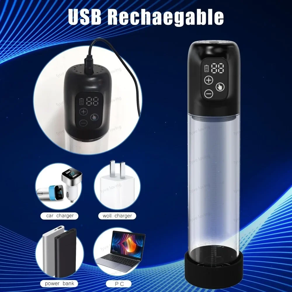Men's Electric Vacuum Penis Pump - Boost Size, Enhance Sexual Health, Safe Device for Male Masturbation and Improved Experiences - Image 4