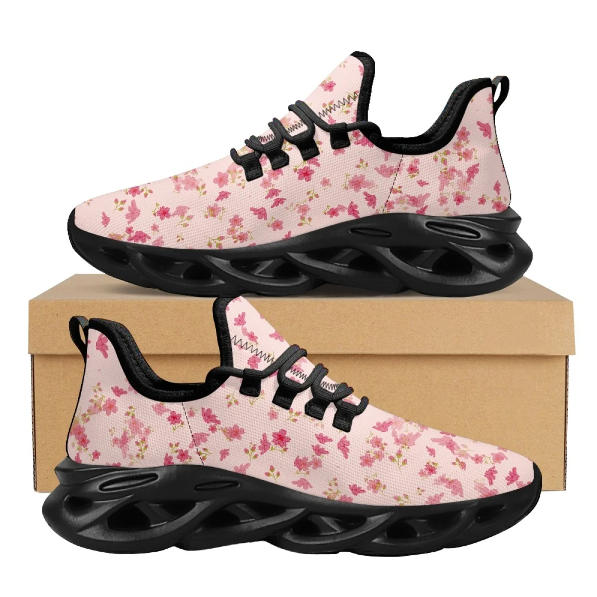 

INSTANTARTS Cherry Blossom Art Ladies Outdoor Summer Sports Shoes Romantic Breathable Running Shoes Daily Versatile Casual Shoes