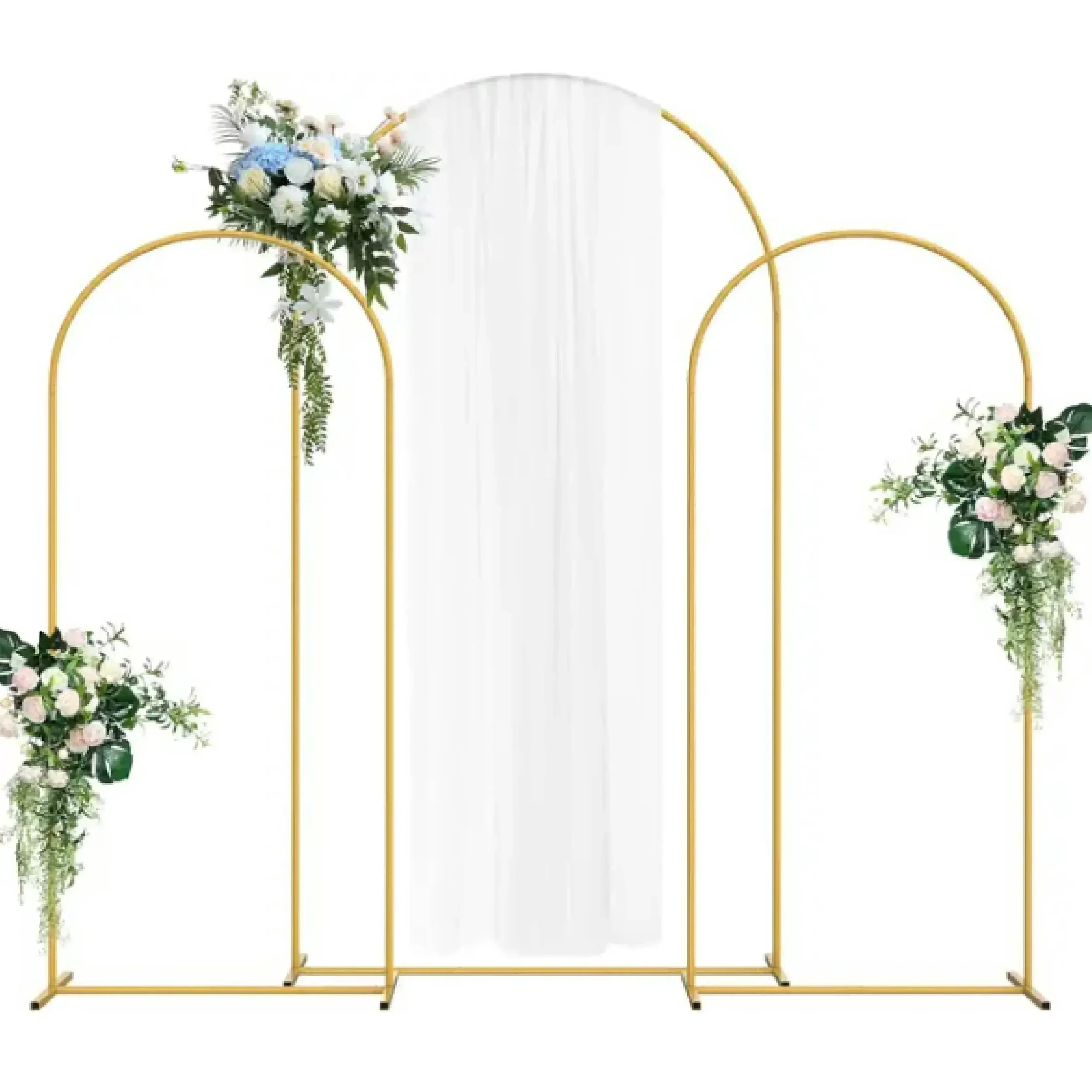 Gold Metal Backdrop Arch Stands, Decoração Do Casamento, Fontes Do Partido, Quadros De Suporte De Balão, Aniversário Foto De Fundo Props, 3Pcs