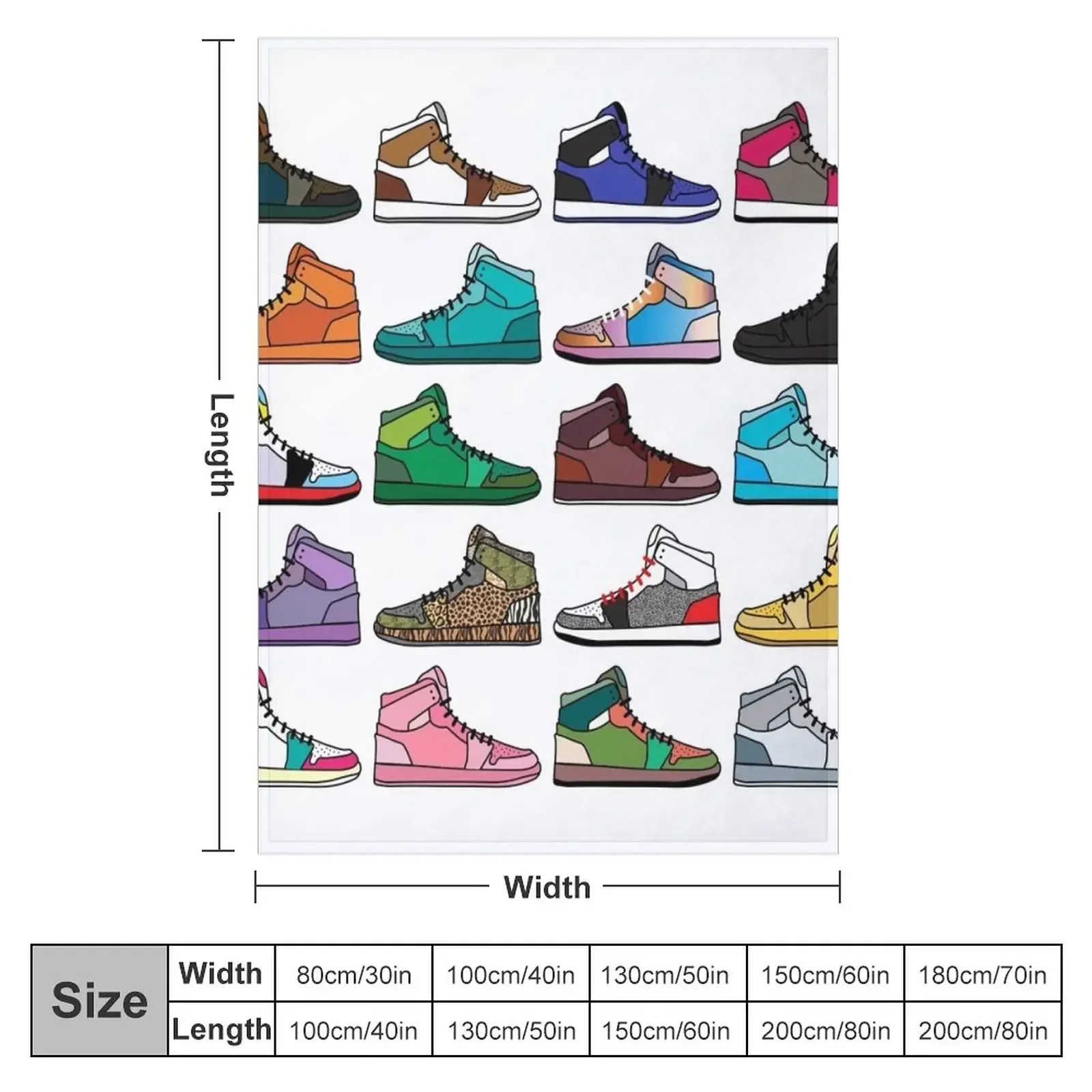 Sneaker pattern Throw Blanket Thin Beautifuls Blankets