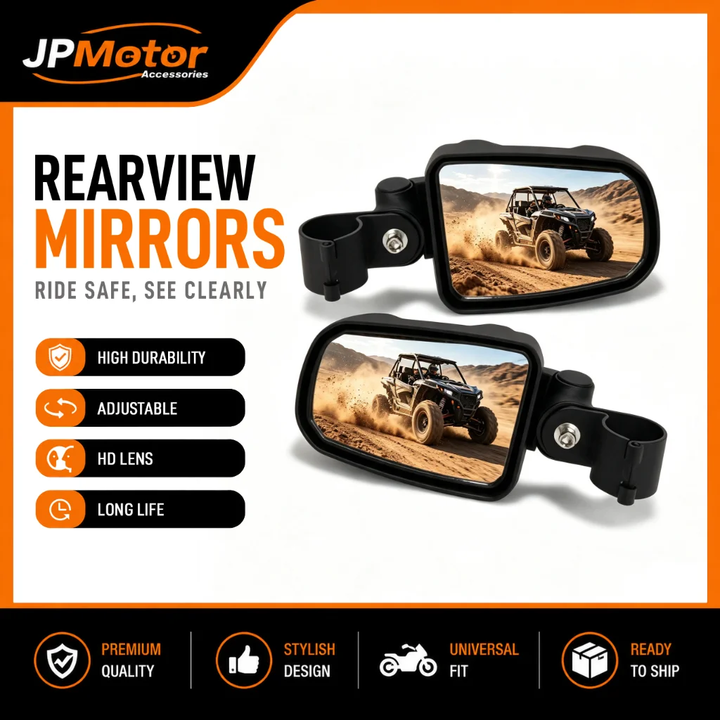 Universal UTV ATV Side Mirror Pair, 1.75
