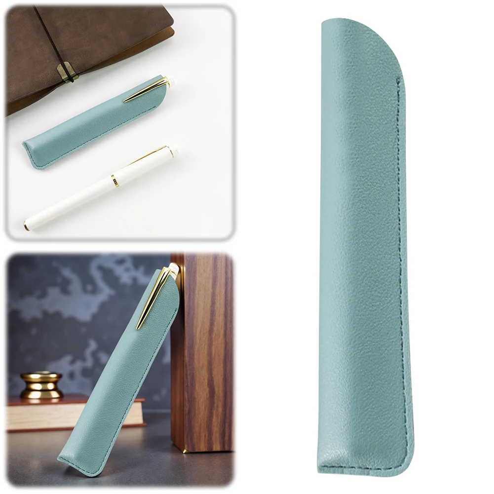 

PU Leather Pen Protection Cover Lightweight Pencil Bag Holder Portable Pen Sleeve Pouch for Office School Supplies