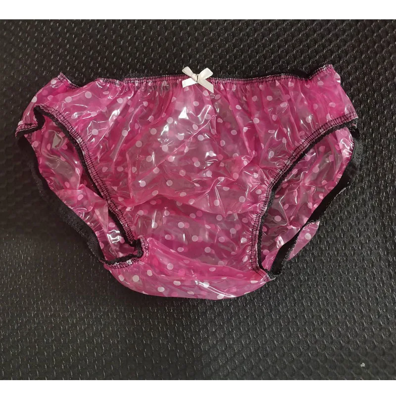 Transparent Gloss Men Sexy Briefs Ultra-thin Soft Plastic Underpants Smooth Silent Women Low Waisted Leak Proof Panties ABDL