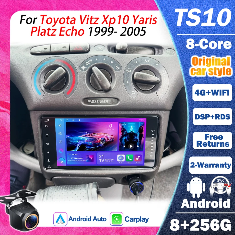 Android 13 Car Multimedia Player for Toyota Vitz 1999-2005