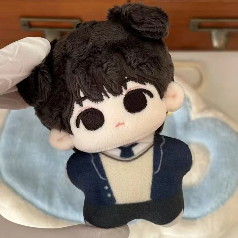

Мягкая плюшевая кукла-щенок в стиле K-pop, 10 см, с черными кудрявыми волосами, коллекционный подарок, декор для дома для фанатов айдолов