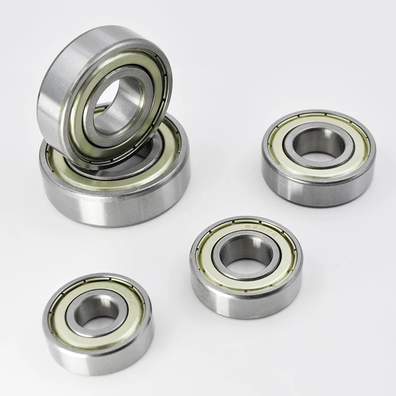 2pcs Chrome Steel Deep Groove Ball Bearings 6200 6201 6202 6203 6204 6205 ZZ 2Z Metal Dust Cover for Machinery Repair