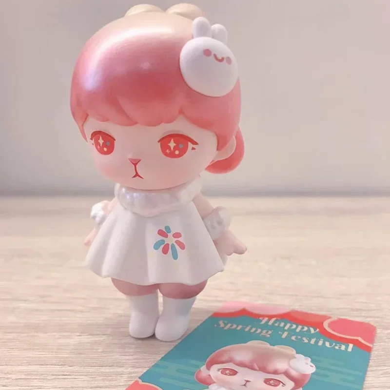 

Bunny Happy Spring Festival Series Genuine Blind Box Toys Kawaii Anime Action Figure Caixa Caja Surprise Mystery Box Dolls Girls