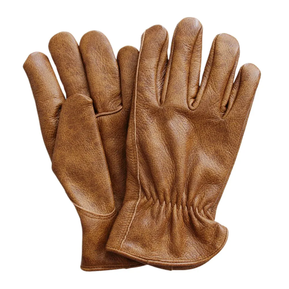 Work Gloves for Men Cowhide Leather Security Protection Camping Gloves Cycling Genuine Geather Outdoor Work Gloves