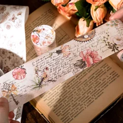 30mm/50mm*2m Vintage Plant Flowers Stickers Washi Tapes DIY Scrapbooking Decorate Junk Journal Collage Stationery Craft Tapes