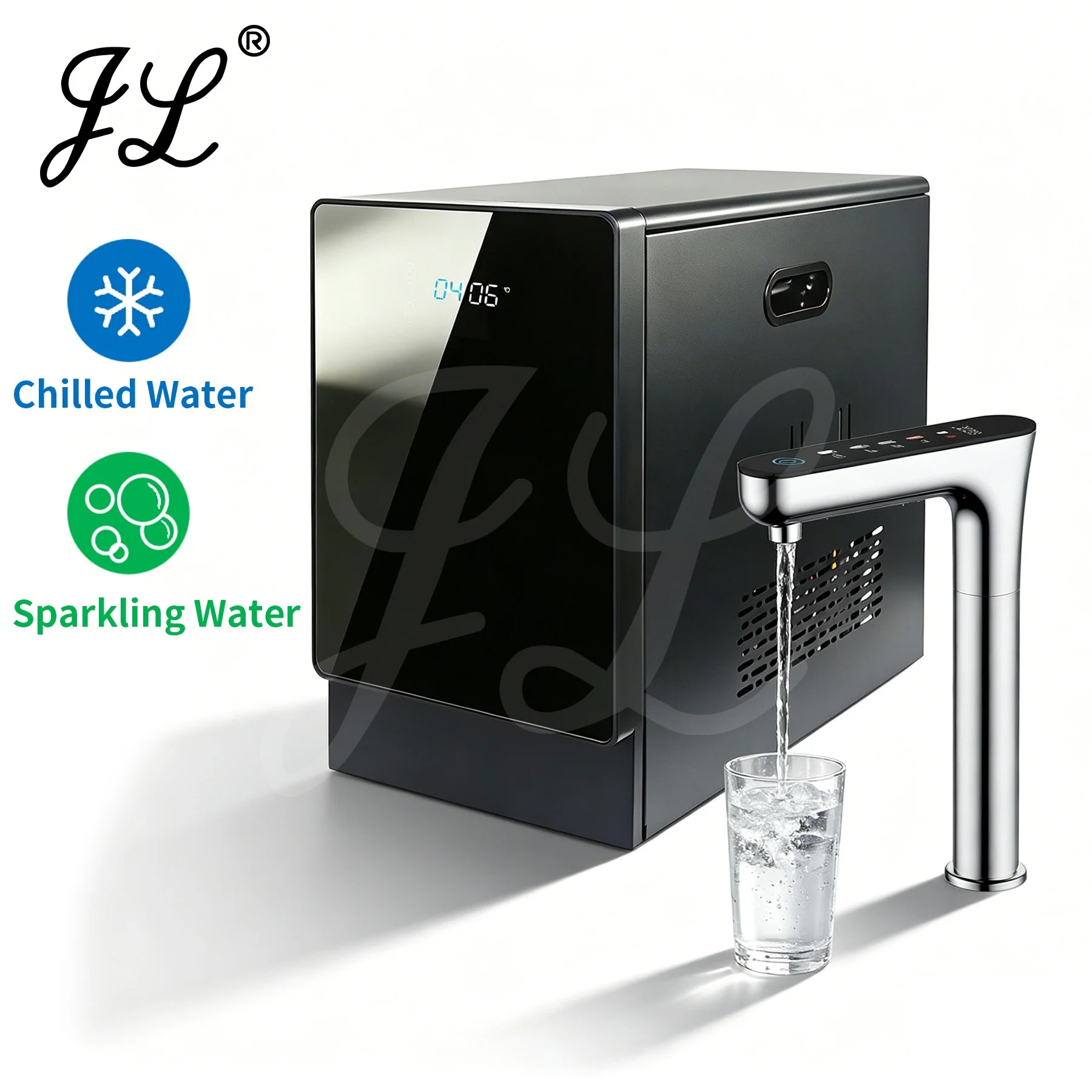 Under Sink Sparkling Water Maker Soda Sparkling Water Maker With Digital Metal Faucet Chilled Soda & Ice Water Dispenser