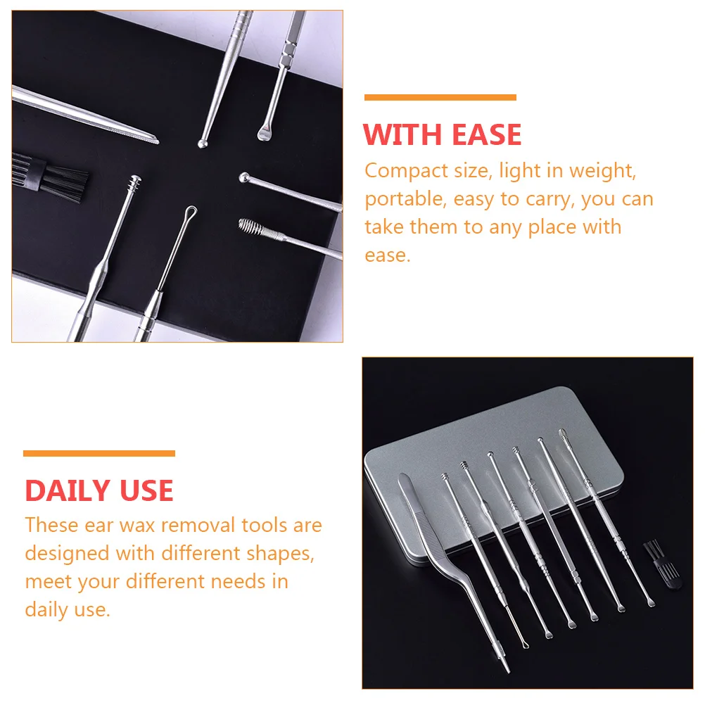 

Stainless Steel Removal Tool Set Deep Ear Cleaner Compact Portable Ear Wax Removal Tool Safe Comfortable Gifts