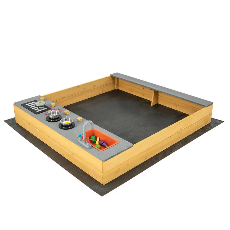 Obrázek 4: Dřevěný sandbox děti písek depo s kuchyň playset příslušenství pro 3-8 let starý