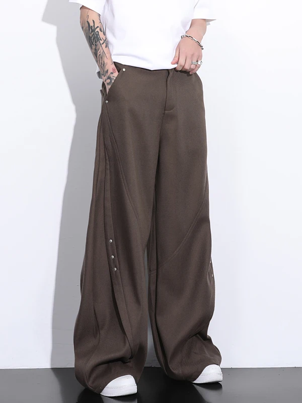 

Осенние мужские повседневные брюки, свободные широкие брюки в стиле ретро, американский дизайн, маленькие брюки ence, молодежная одежда на все сезоны