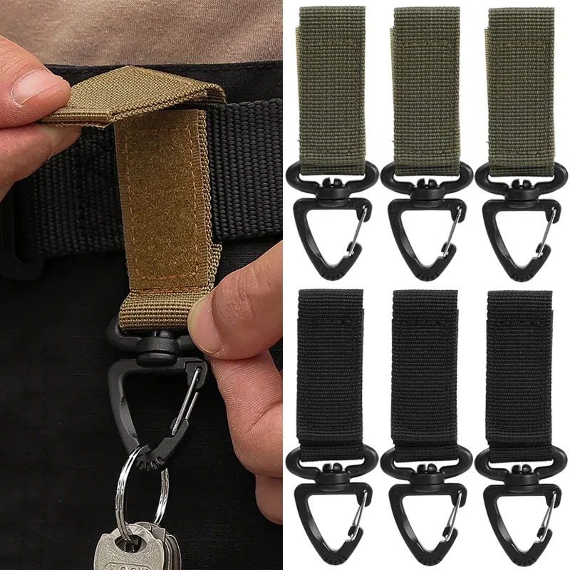 Military Tactical Hanging Key Hook Clip Clamp Buckle Nylon Webbing Molle Belt Carabiner Outdoor Strap Climbing Accessories