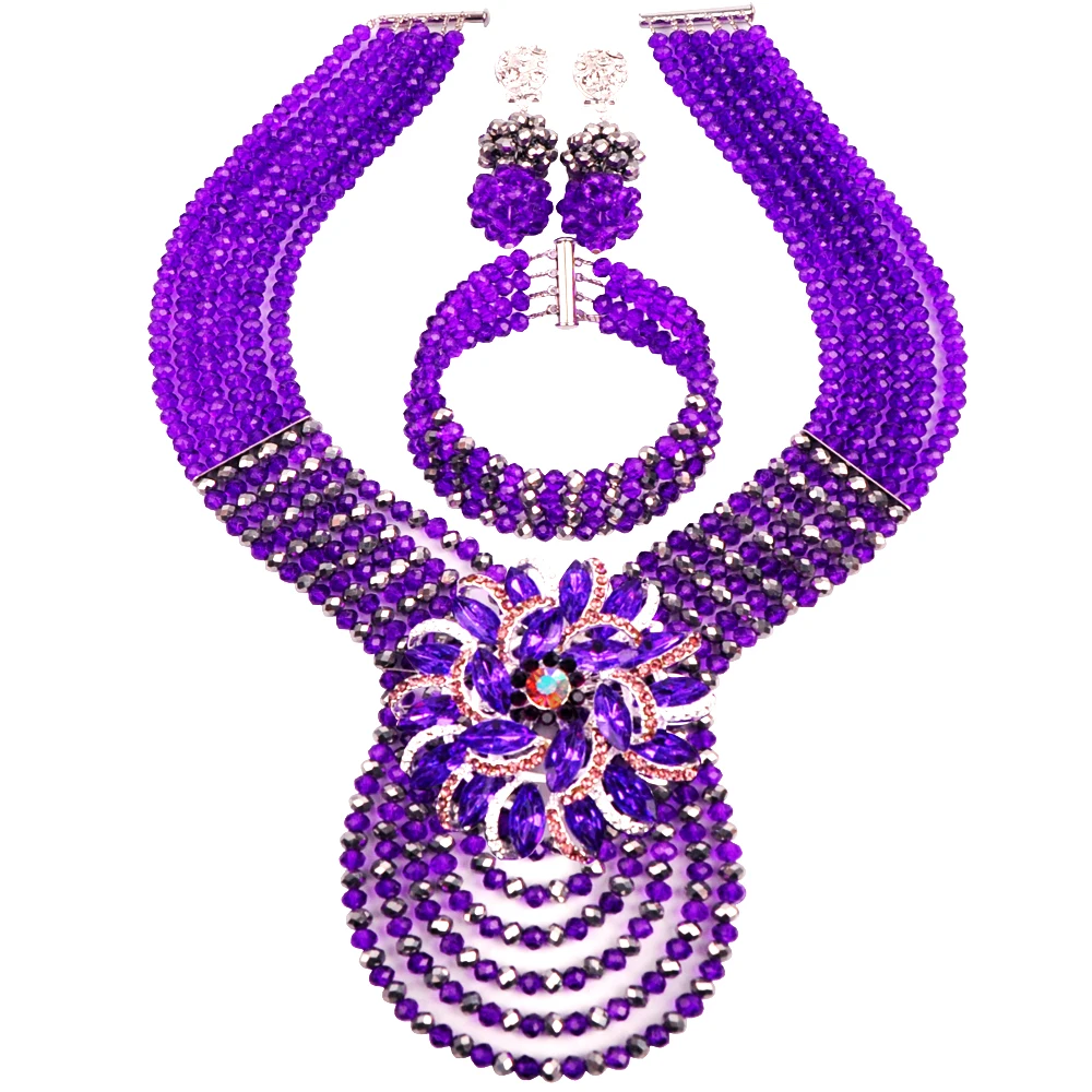 Nigerian Jewelry bridal Necklace Jewelry set Crystal Wedding Africa