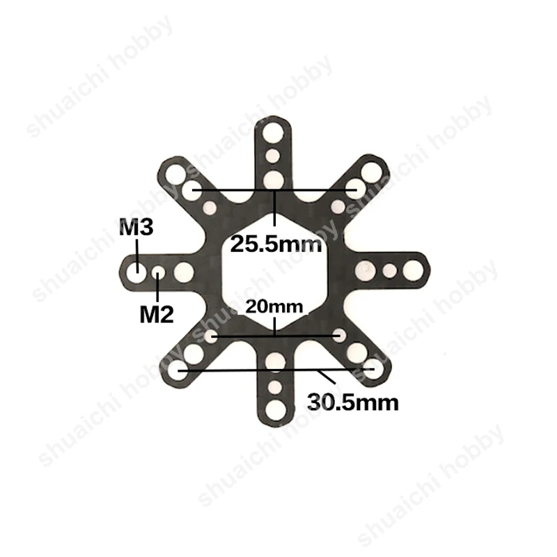 2PCS FPV Drone Adapter Board 30.5/25.5/20mm Pitch M2 M3 Mounting Hole Carbon Fiber Plate for Flight Controller ESC Card Recorder