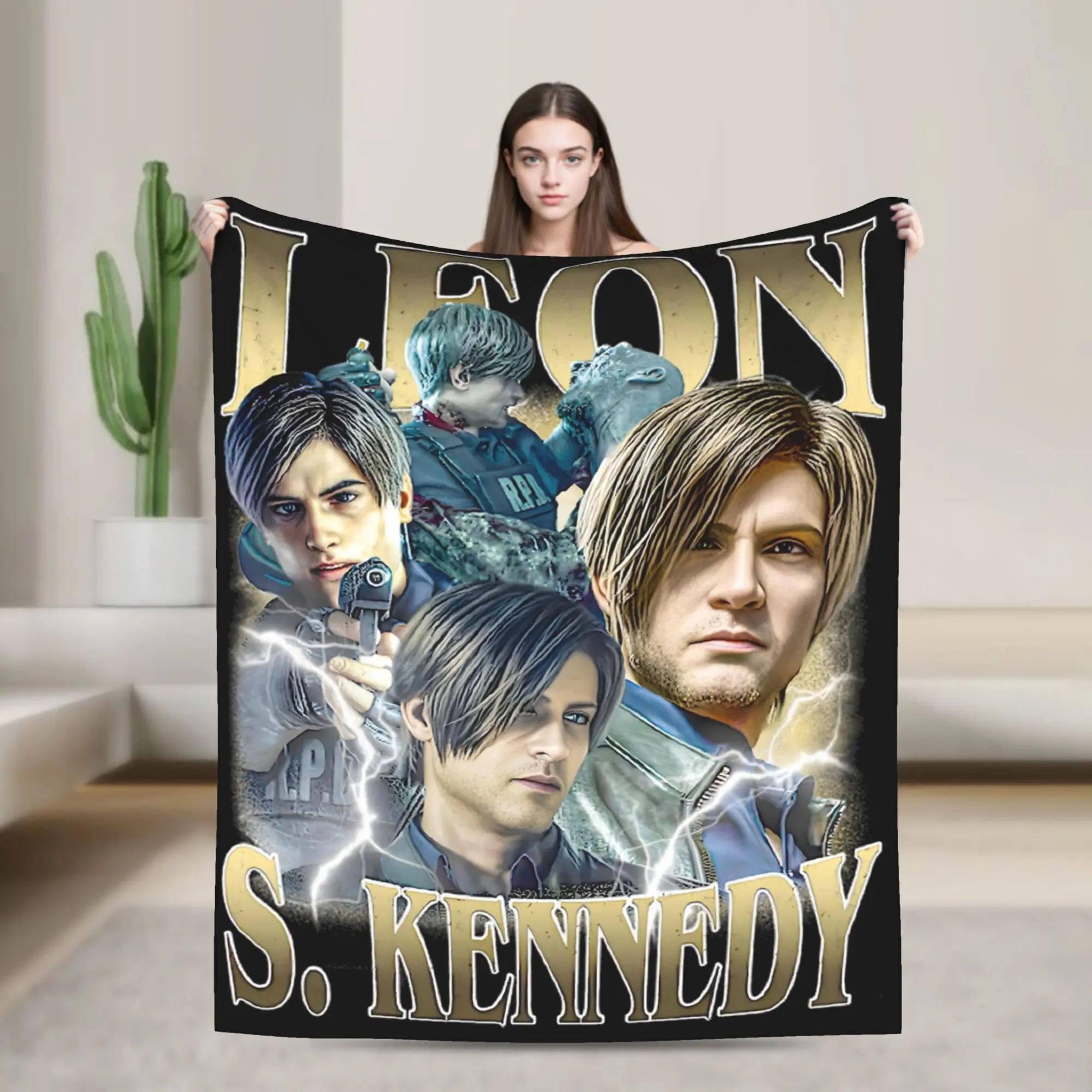 Leon S. Kennedy Residents Evils Blankets Flannel Autumn/Winter  Breathable Super Soft Throw Blanket for Home Couch Quilt