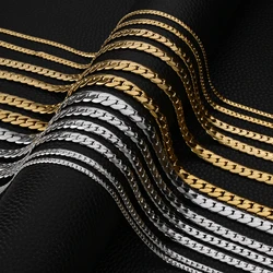 HIYEE 3MM/4MM/5MM/6MM/7MM/8MM Stainless Steel Cuban Curb Link NK Chain Necklace For Men Women Male Neck Jewelry Accessories