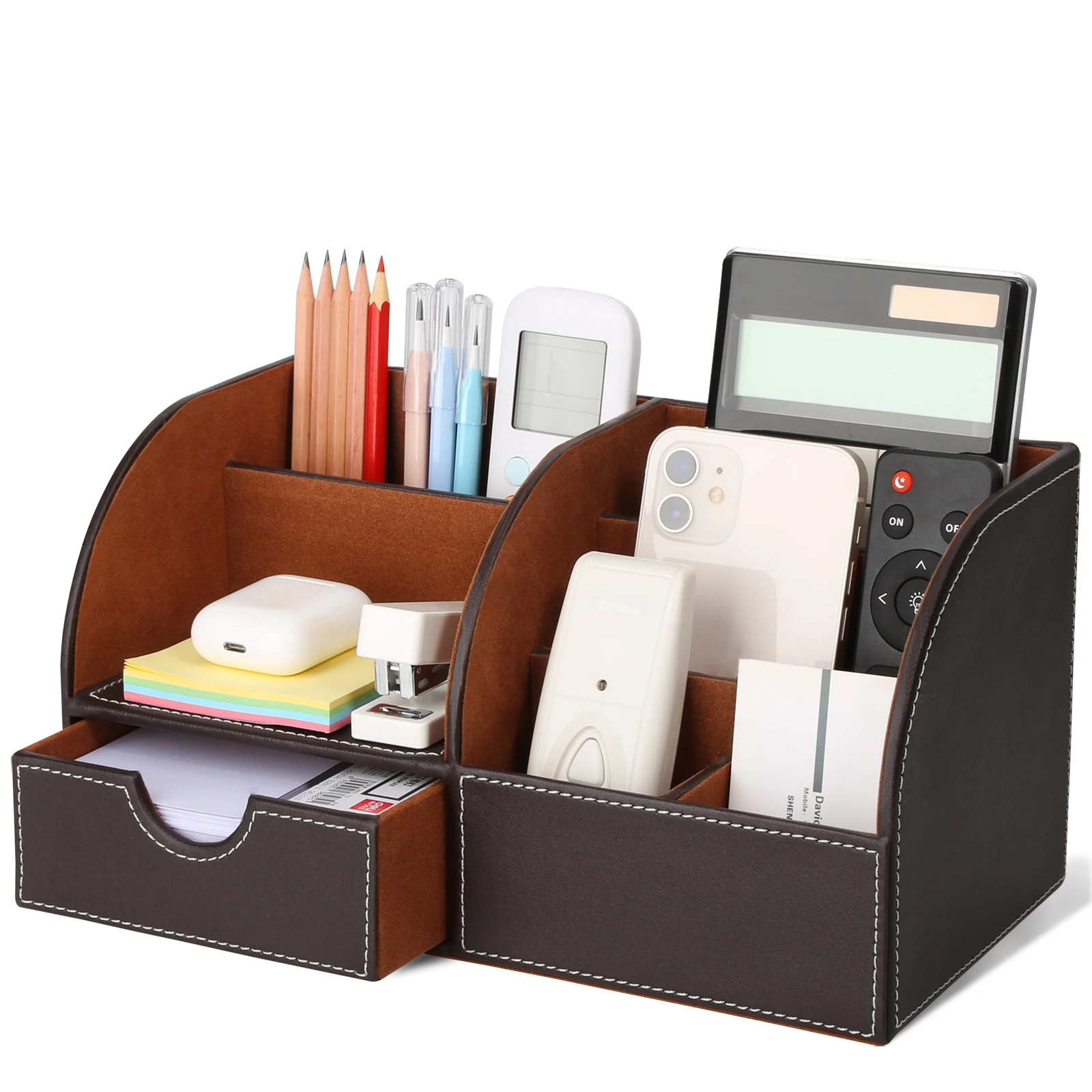 

Home Accessories Leather Organizer Multifunction Rectangle Storage Boxes for Office Organization