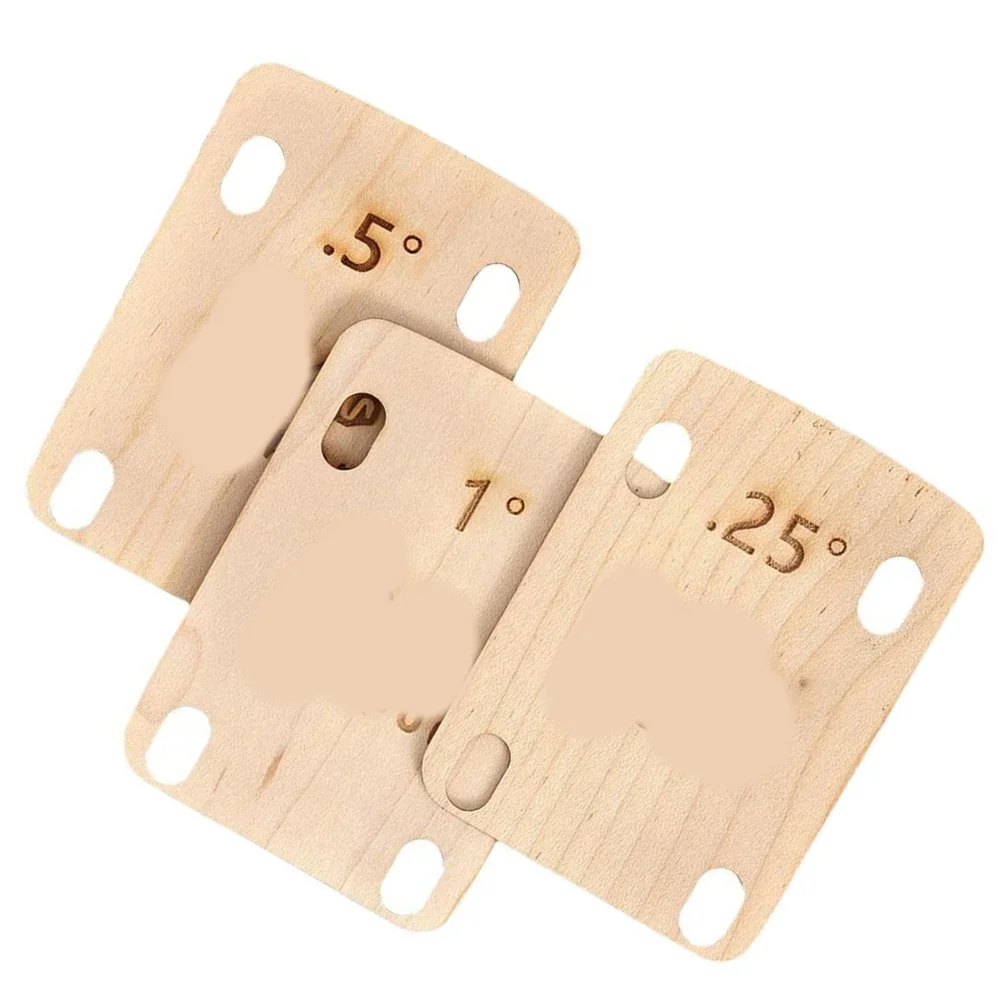 

3Pcs Guitar Neck Shims Wooden Thickness Shims for Neck Repair Heightening Gasket for Acoustic Electric Bass Guitar Maintenance