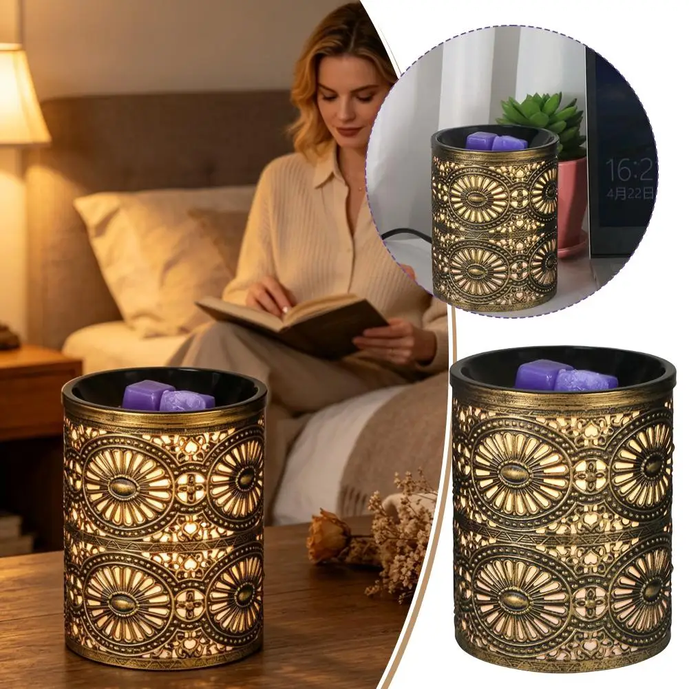 New Fragrance Night Light Golden Geometric Iron Candlestick Creative Aromatherapy Candle Cup Tabletop Home Decor Ornament