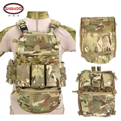 Airsoft v5 fcpc colete tático ferro estilo molle placa transportadora modular configuração sub gota saco hidratação água painel traseiro banger bolsa