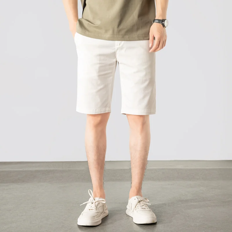 

Шорты мужские хлопковые до колен, однотонные пляжные, винтажные повседневные модные короткие штаны, E34, лето 2023