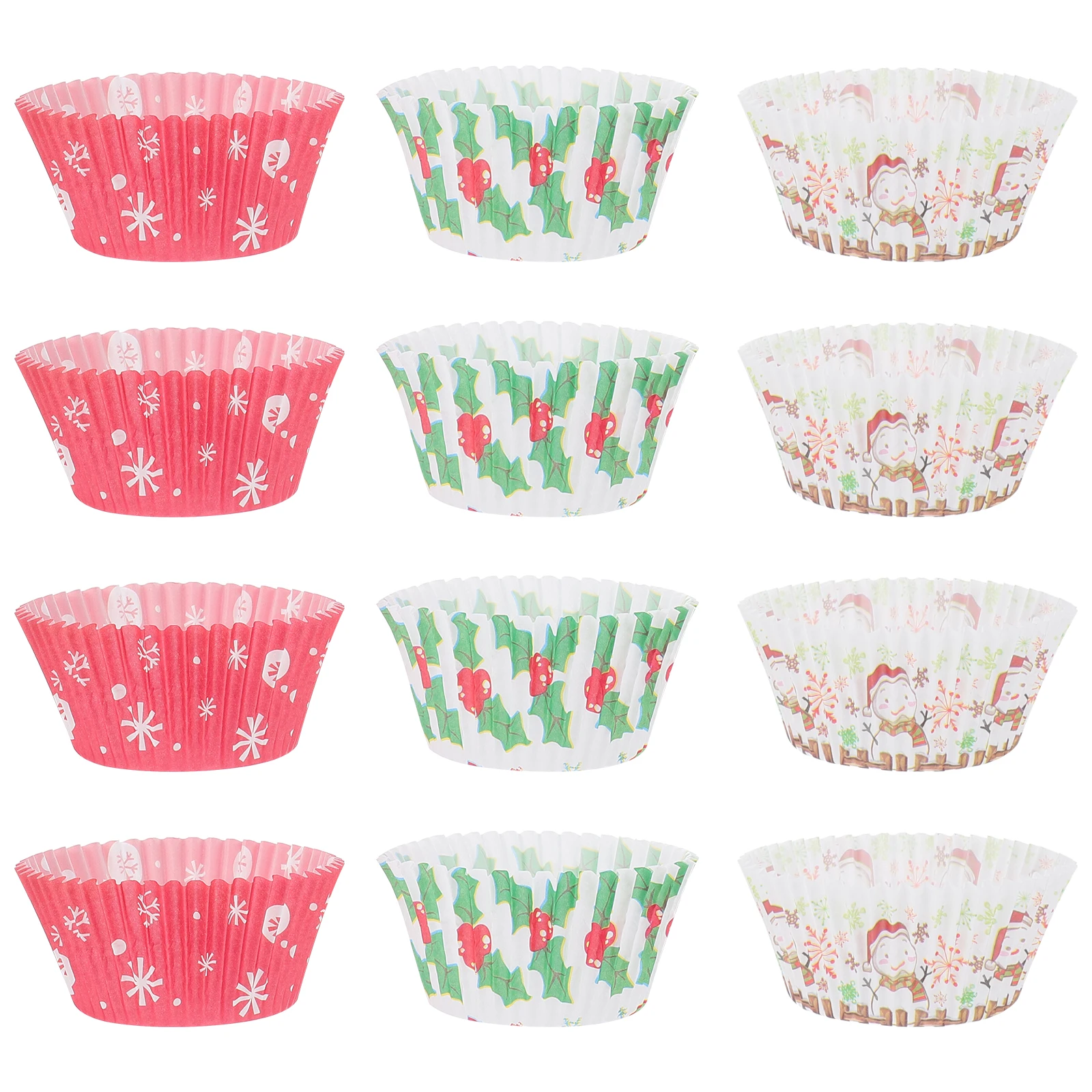

300pcs Cake Tray Cupcake Liner Christmas Baking Cups Muffin Paper Xmas Wrapper Safe Festive Party Wedding Snack Holder