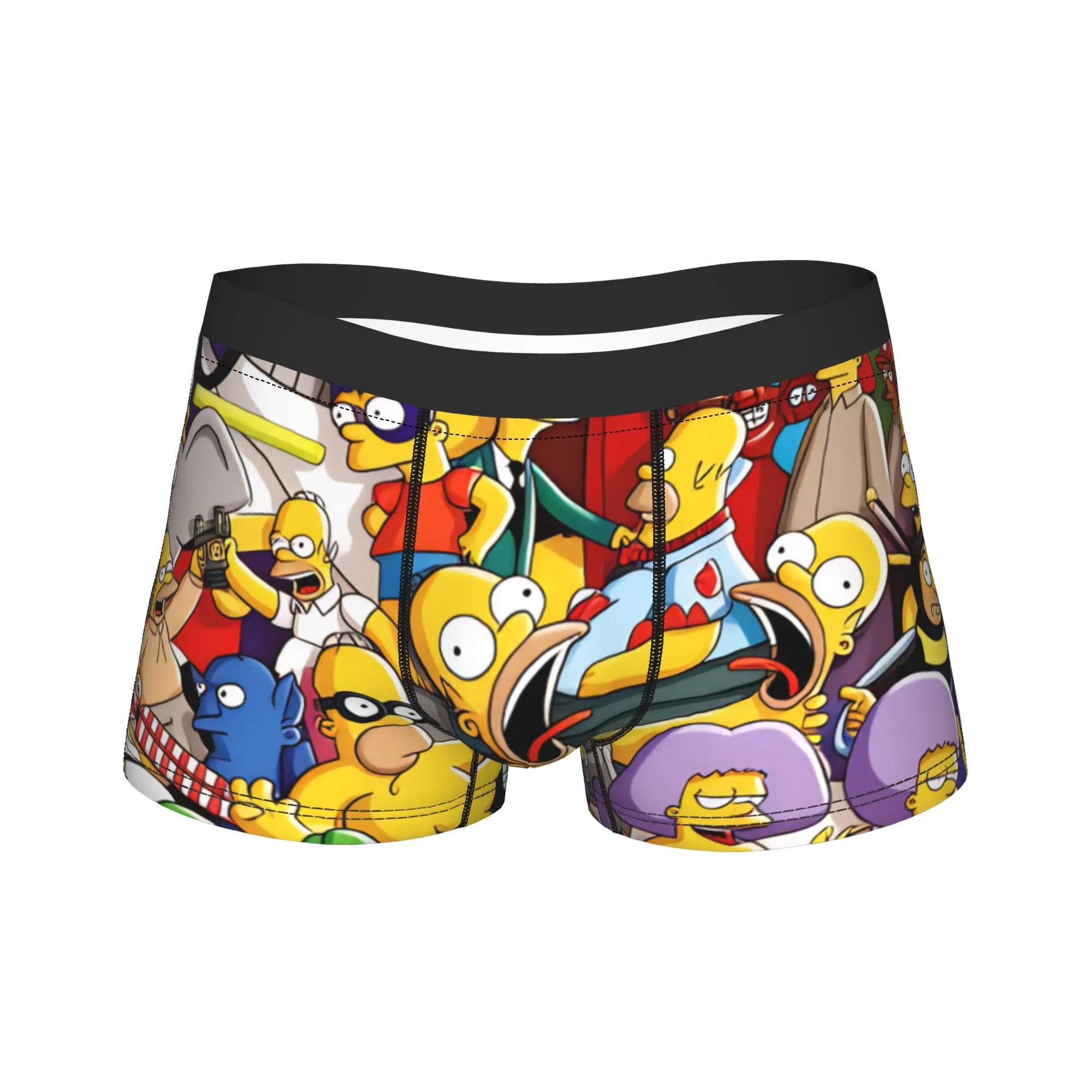 S-Simpsons All Characters Collage Underwear  Male Panties Customs Funny Trunk Quality Shorts Briefs Plus Size
