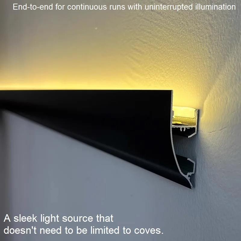 Imagem -02 - Indireto para Cima ou para Baixo Led Cove Lights Linear Alumínio Perfil Iluminação para Crown Molding