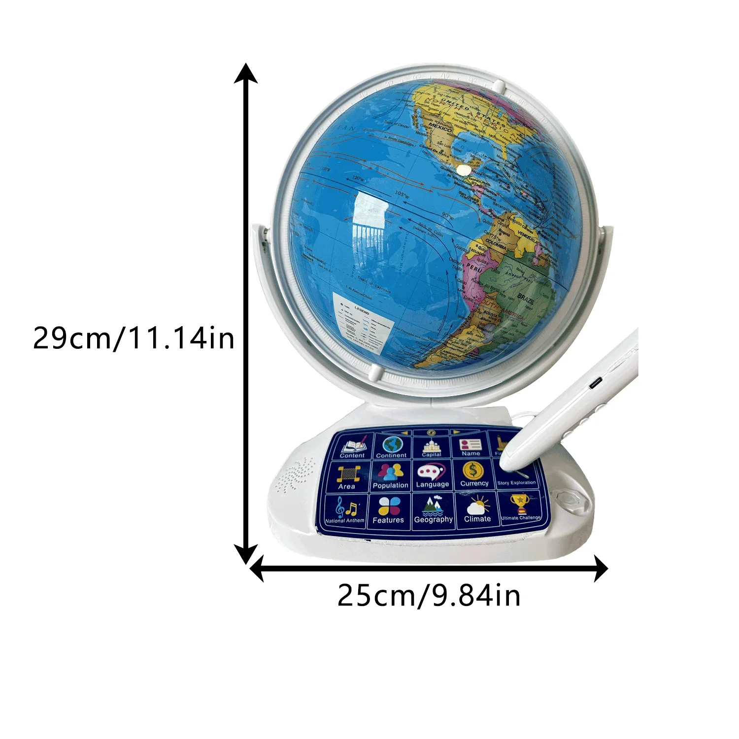 Ar Globe Kid Education Click Pratende Interactieve Globe Vroeg Leren Aardrijkskunde Constellatie Lichtdecoratie Geografische Kennis