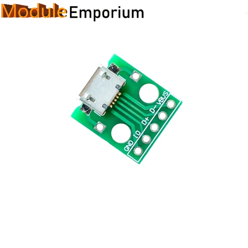 10pcs Micro USB Breakout Board Power Charging Converter Module  USB to DIP Adapter 5pin Female Connector B Type PCB Converter