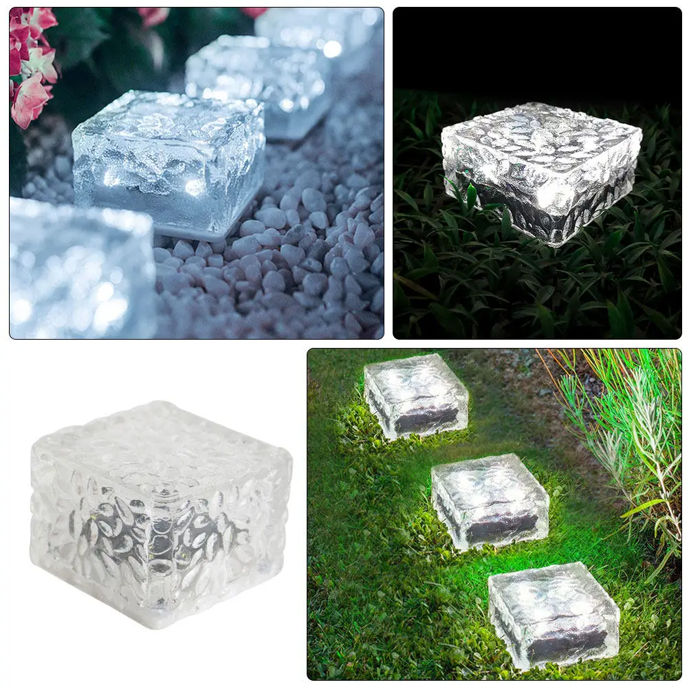Solar Powered Outdoor Brick Light Waterproof LED Floor Lamp for Garden Patio Yard Pathway Landscape